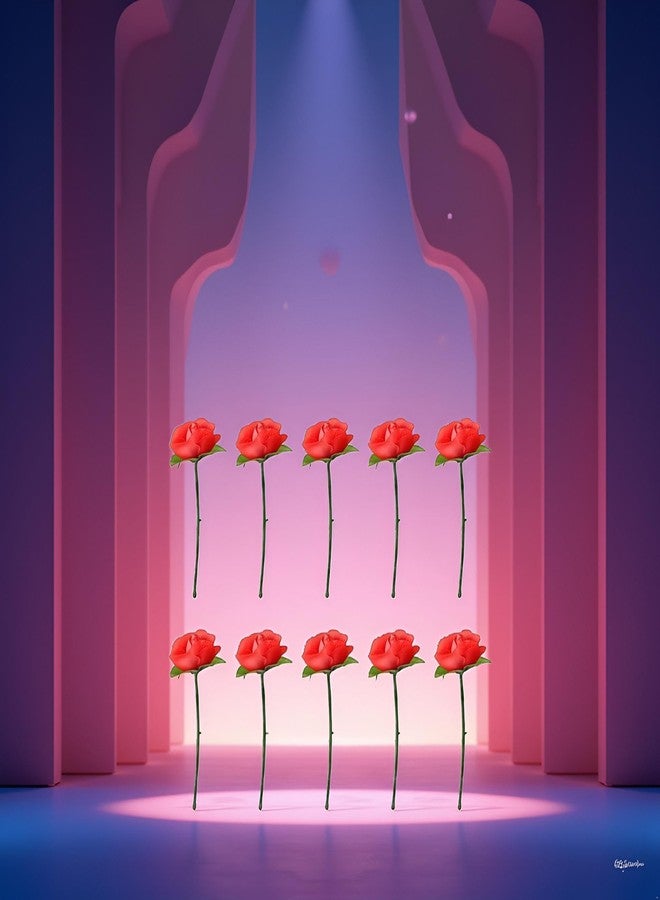 Dwuww 10pcs Red Folding Rose Appearing Magic Tricks, Close Up & Stage Magic, Adults - Image 3